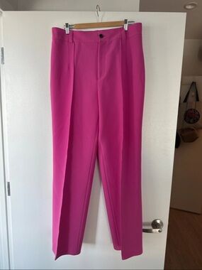 Zara Vibrant Fuchsia Straight Leg Dress Pants